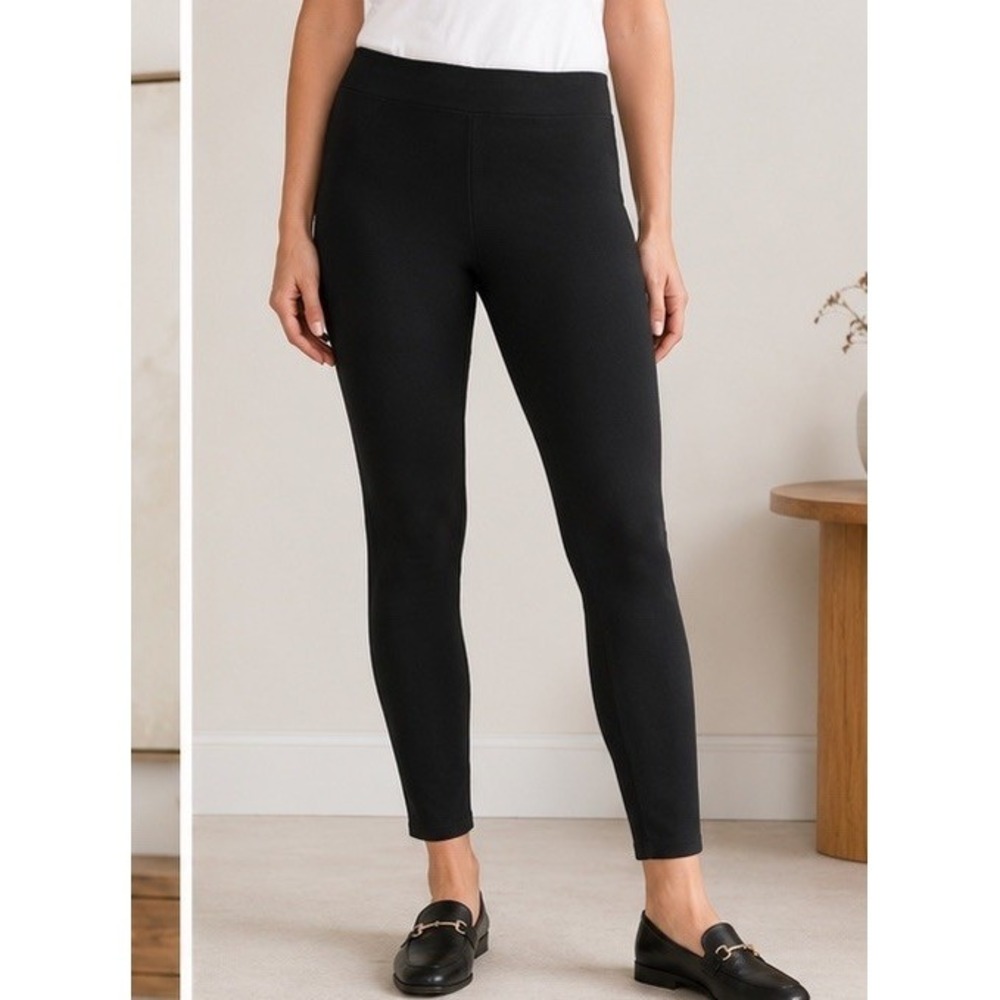 J Jill Ponte Leggings Women XL Black Pull On Stretch Slim Ankle Pants NWT Career